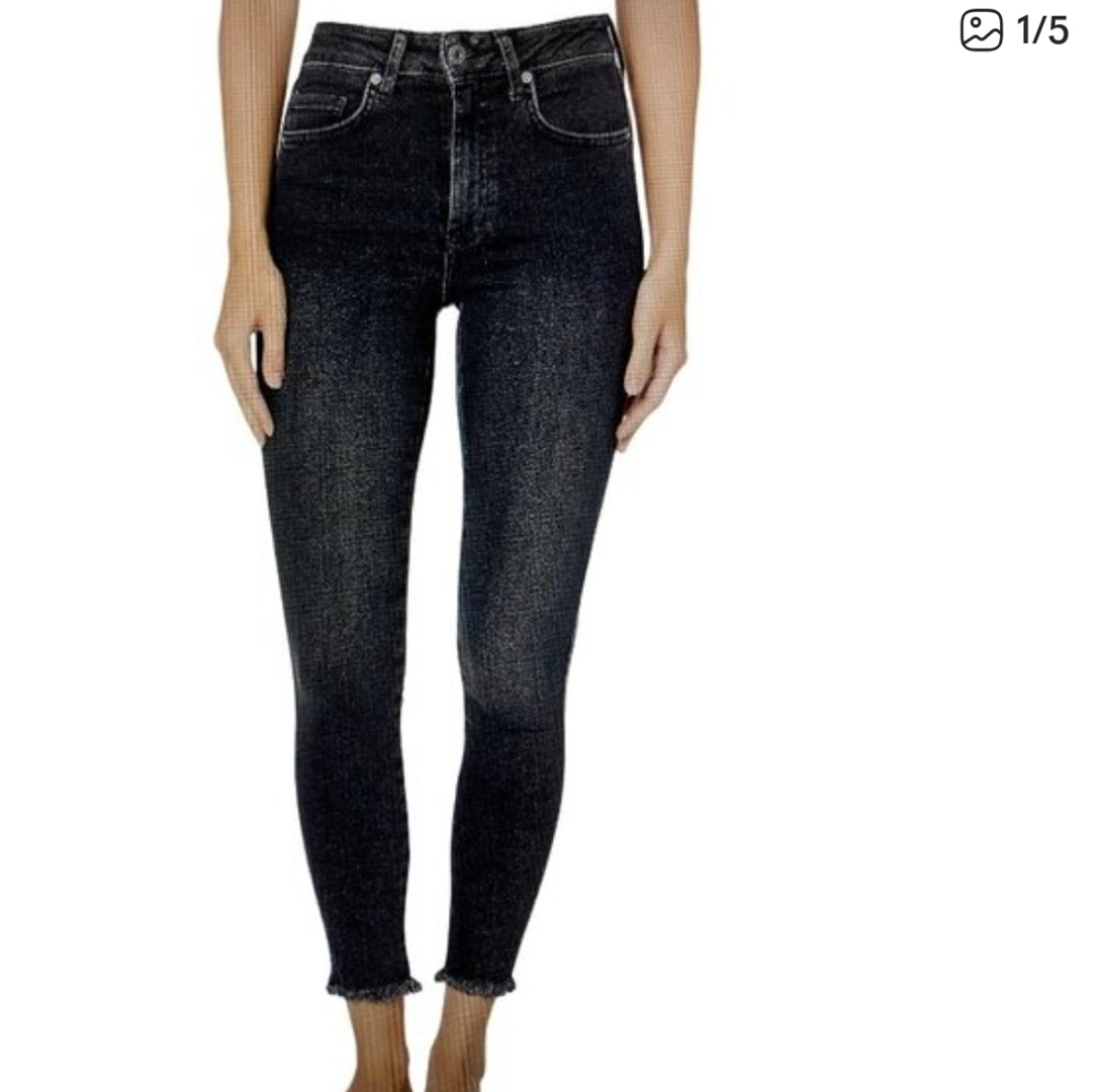 Free People High-Rise Raw Hem Jeggings